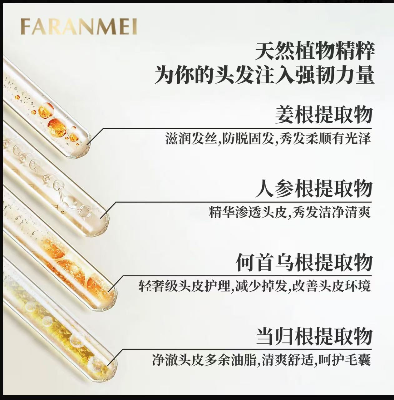 AAA 【新一代防脱成份】FARANMEI加拿大防脱固发洗发水 植物萃取防脱控油去屑