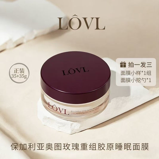 AA     【迪迪老师专属】LOVL保加利亚奥图玫瑰重组胶原睡眠面膜鸳鸯锅面膜