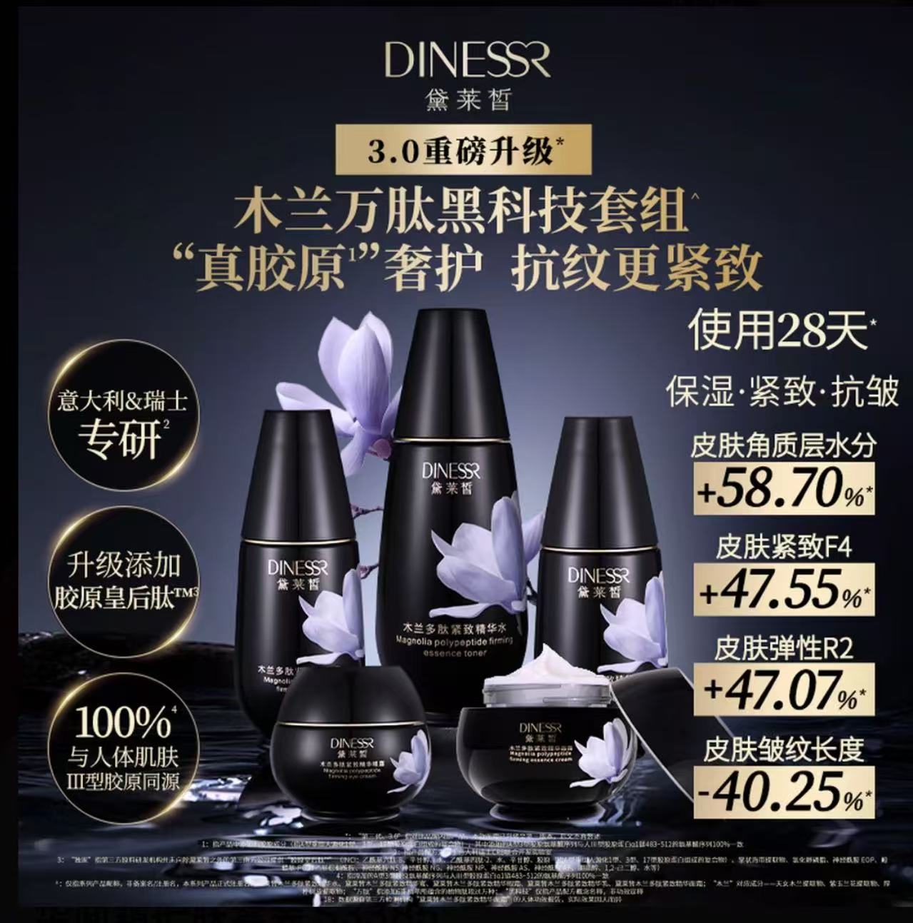 AAAA  黛莱皙木兰多肽紧致精华面霜护肤5件套装