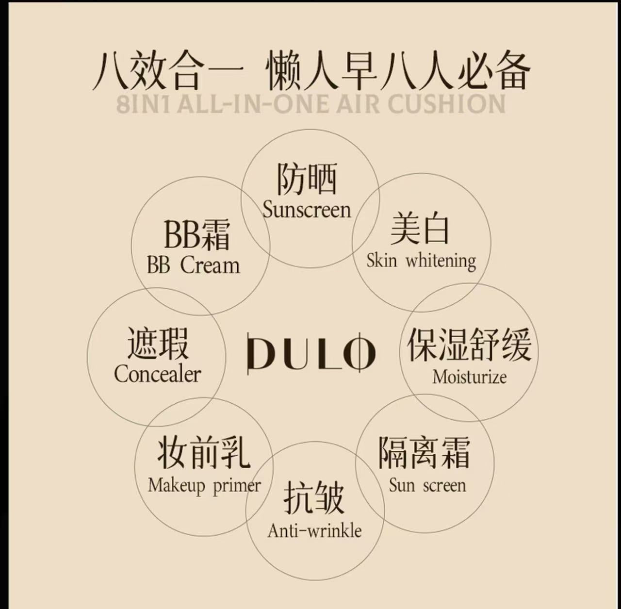 AAA    【菩小提专属】DULO女主真空液体气垫霜提亮久防晒水光妆气垫